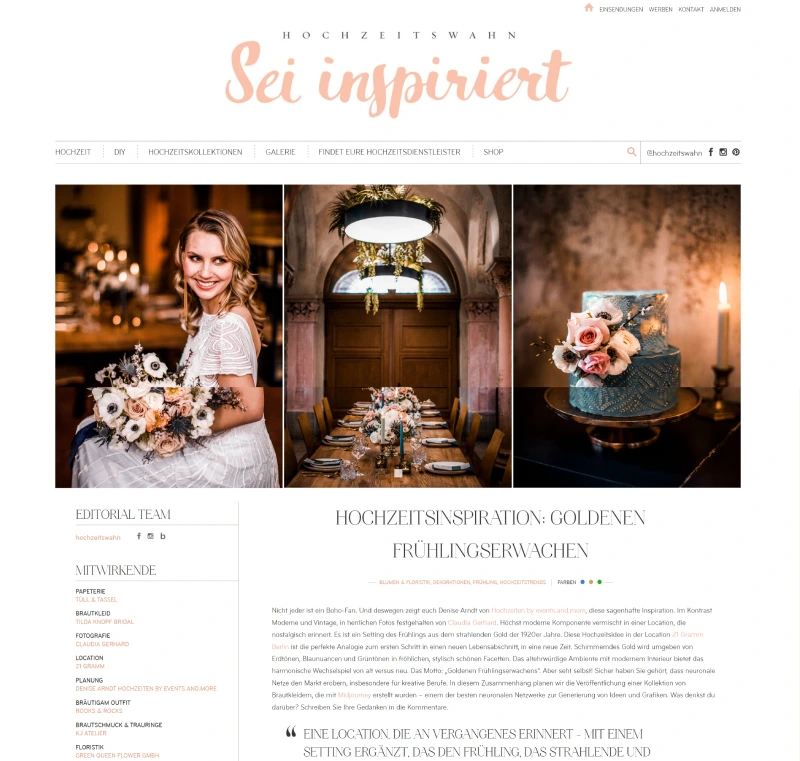 Hochzeitswahn – Goldenes Frühlingserwachen